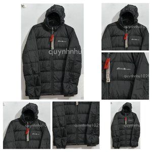 Eddie Bauer Men’s Hooded Down Jacket IN BLACK